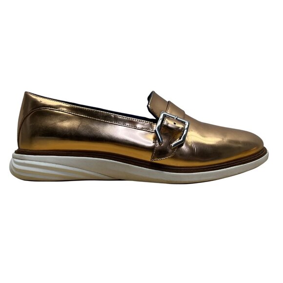 Cole Haan Women’s Rose Gold Metallic Leather Grandevolution Loafers Size 8.5 - Picture 1 of 8